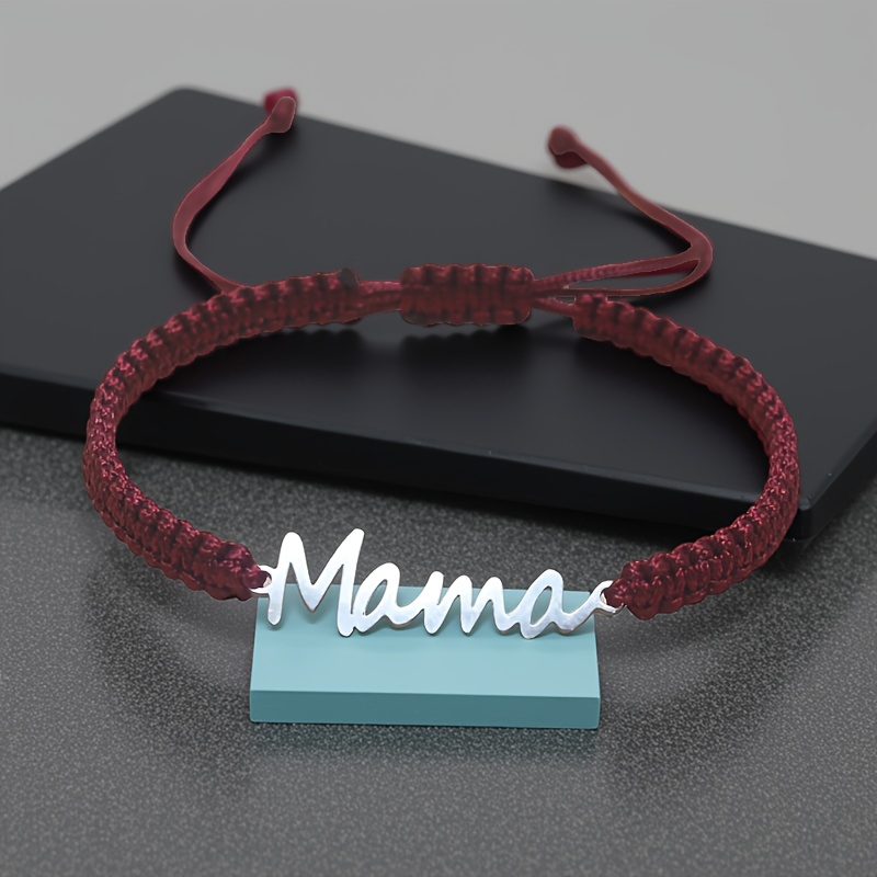 Fashion Stainless Steel "Mama" Bracelet, Adjustable Gift